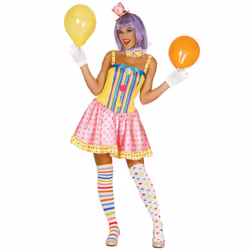 ) Women's pastel clown costume - L (42-44