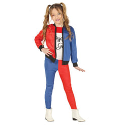 ) Girls' red and blue harlequin costume - 5 to 6 years (110-115 cm
