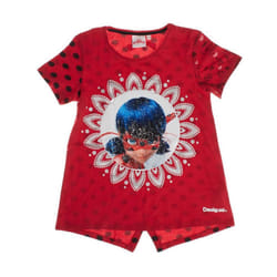 Camiseta Manga Corta Lady Bug Lentejuelas Reversibles 19sgtkxa Para NiÃ±a - red, 11/12AÃOS