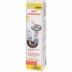 HG Hair Unblocker 200 ml + 250 ml â Unblocks Blocked Bathroom Drains Quickly - Ready to Use & Convenient to Apply