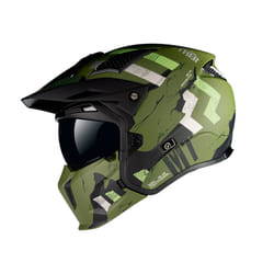 MT Streetfighter Skull A16 Adventure Helmet Matt Green - L