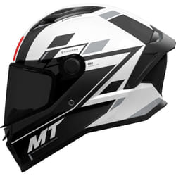 MT Stinger 2 Zivze A2 Full Face Helmet Gloss Black / White - M