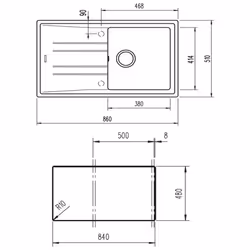 Teka Stone 50 B-TG 1C 1E Flush-mounted sink Rectangular