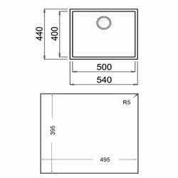 Teka Square 50.40 TG Flush-mounted sink Rectangular