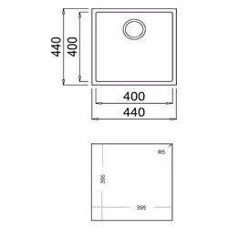 Teka Square 40.40 TG Flush-mounted sink