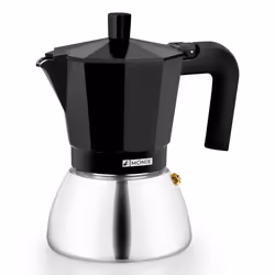 Monix M863009, Moka pot, 0.47 L, Black, Aluminium, Stainless steel, 9 cups, Aluminium