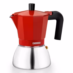 Monix M863106, Moka pot, 0.37 L, Red, Aluminium, Stainless steel, 6 cups, Bakelite