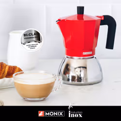 Monix M863106 manual coffee maker Moka pot 0.37 L Red