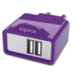 Approx appUSBWALL21P Universal Purple AC Indoor