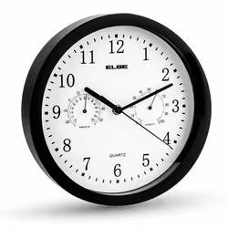ELBE RP-1005-N, Wall, Digital clock, Round, Black, White, Plastic, Adults