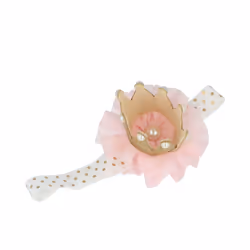 Ribbon with fabric flower and crown 1 u