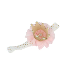 Ribbon with fabric flower and crown 1 u