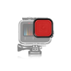 For GoPro HERO12 Black /11 Black /10 Black /9 Black PULUZ Square Housing Diving Color Lens Filter(Red)
