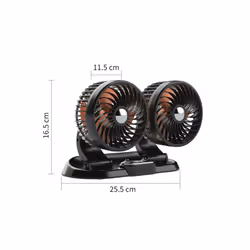 F622U Car Creative Folding Rotatable Double Head Electric Cooling Fan with Dual USB Charging Port, Style:USB Universal