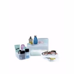 JOCCA Organising Drawer Cosmetic Boxes, Transparent,  Set of 3