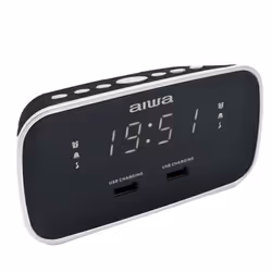Aiwa CRU-19BK, Digital alarm clock, Rectangle, Black, 12h, FM, 87.5 - 108 MHz