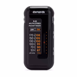 Aiwa R-22BK, Personal, Analog, AM, FM, Analog, 3.5 mm, Black