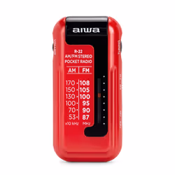 Aiwa R-22RD, Personal, Analog, AM, FM, Analog, 3.5 mm, Red