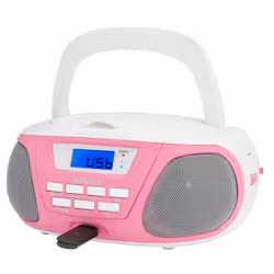 Aiwa BBTU-300PK portable stereo system Analog & digital 5 W AM, FM, MW Pink, White MP3 playback - Additional view 4
