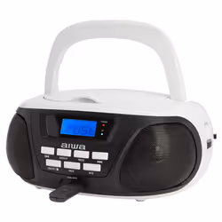 Aiwa BBTU-300BW portable stereo system Analog & digital 5 W AM, FM, MW Black, White MP3 playback
