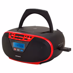 Aiwa BBTU-400RD portable stereo system Analog & digital 6 W FM Red MP3 playback
