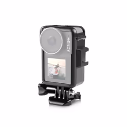 For DJI Osmo Action 4 / 3 PULUZ Vertical Plastic Protective Frame Cage with Cold Shoes (Black)