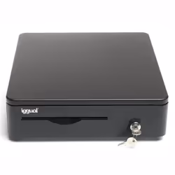 iggual IGG317945, Manual & automatic cash drawer, Plastic, Steel, Black, 12 V, 380 mm, 335 mm