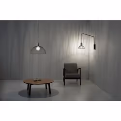 Leds-C4 Contrast - Cage Ceiling Pendant Matt Black Light Wood 1x E27 48.7cm