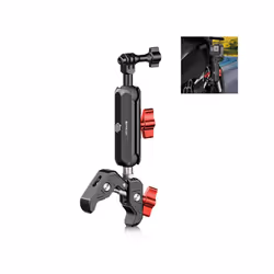 PULUZ Motorcycle Handlebar Crab Clamp CNC Metal Magic Arm Rod Mount