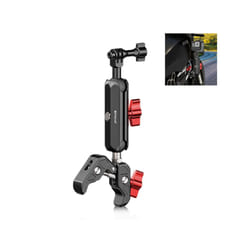 PULUZ Motorcycle Handlebar Crab Clamp CNC Metal Magic Arm Rod Mount