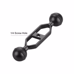 PULUZ 5.0 inch 12.6cm Aluminum Alloy Dual Balls Arm, Ball Diameter: 25mm(Black)