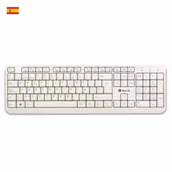 NGS Spike, QWERTY, ES, Full-size (100%), Wired, USB, Membrane, QWERTY, White
