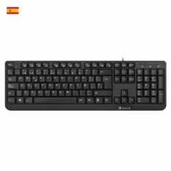 NGS FunkyV3, QWERTY, ES, Full-size (100%), Wired, USB, Membrane, QWERTY, Black