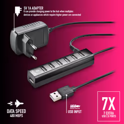 NGS IHUB7 TINY USB 2.0 480 Mbit/s Black - Additional view 6