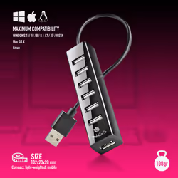 NGS IHUB7 TINY USB 2.0 480 Mbit/s Black - Additional view 7