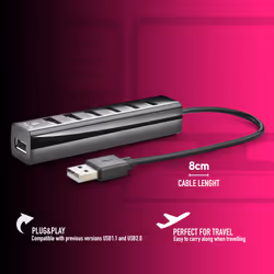NGS IHUB7 TINY USB 2.0 480 Mbit/s Black - Additional view 8