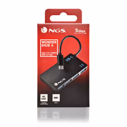 NGS WONDER IHUB4 USB 3.2 Gen 1 (3.1 Gen 1) Type-A 480 Mbit/s Black - Additional view 5