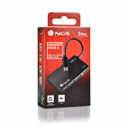 NGS WONDER IHUB4 USB 3.2 Gen 1 (3.1 Gen 1) Type-A 480 Mbit/s Black - Additional view 6