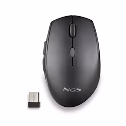 NGS BEE BLACK, Right-hand, Vertical design, Optical, RF Wireless, 1600 DPI, Black