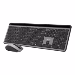 NGS ECLIPSE, Full-size (100%), Wireless, RF Wireless + Bluetooth, QWERTY, Grey, Mouse included