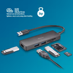 NGS IHUB READER USB 3.2 Gen 1 (3.1 Gen 1) Type-A 5000 Mbit/s Black - Additional view 6