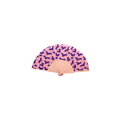 - Original Handheld Folding Fan with print. Colourful wooden fan. Original holding Hand Fans. Birthday Gifts Wedding Party Decoration. (Dogs, pink)
