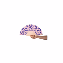 - Original Handheld Folding Fan with print. Colourful wooden fan. Original holding Hand Fans. Birthday Gifts Wedding Party Decoration. (Dogs, pink)