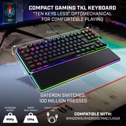 Newskill Gaming Gungnyr TKL Pro keyboard USB QWERTY Spanish Black