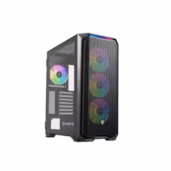 Nfortec NF-CS-KRATERX-B, Midi Tower, PC, Black, ATX, EATX, ITX, micro ATX, Steel, Tempered glass, Multi