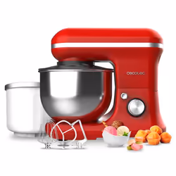 Cecotec Cecomixer Merengue 5L 1200, Stand mixer, Red, Beat, Knead, Mixing, Stirring, Whisking, 5 L, Rotary, 1200 W