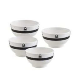 Benetton BE-0255 dining bowl Bowl set 0.65 L Round Black, White 4 pc(s)
