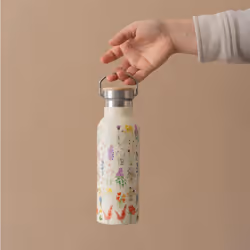 Botanical Wild Flowers Metal Hot&Cold Bottle 500ml / 17oz - Water Bottle Metal - Hot and Cold Water Bottle - Cute Water Bottle - Flower Gifts - Modern