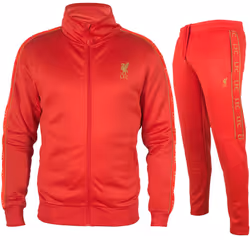 Liverpool FC Mens Tracksuit Poly Jacket & Pants Set OFFICIAL Football Gift - Red, Small