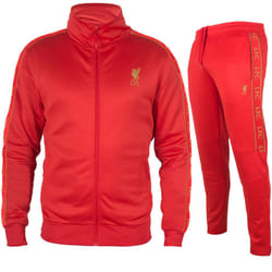 Liverpool FC Mens Tracksuit Poly Jacket & Pants Set OFFICIAL Football Gift - Red, Small